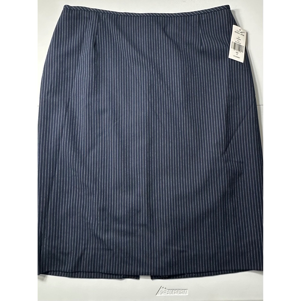 Tahari Arthur S. Levine Navy White Pinstripe Pencil Skirt Size 10 8180M839
